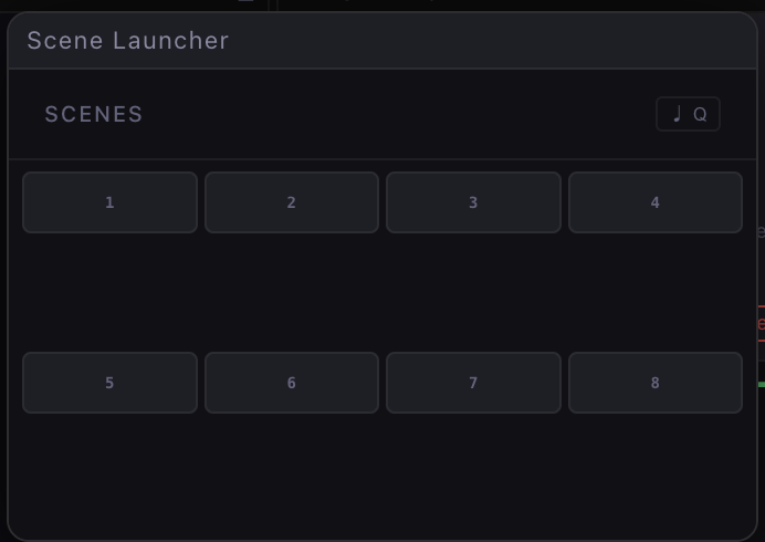 Scene Launcher — 8 scene slots