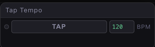 Tap Tempo / BPM panel